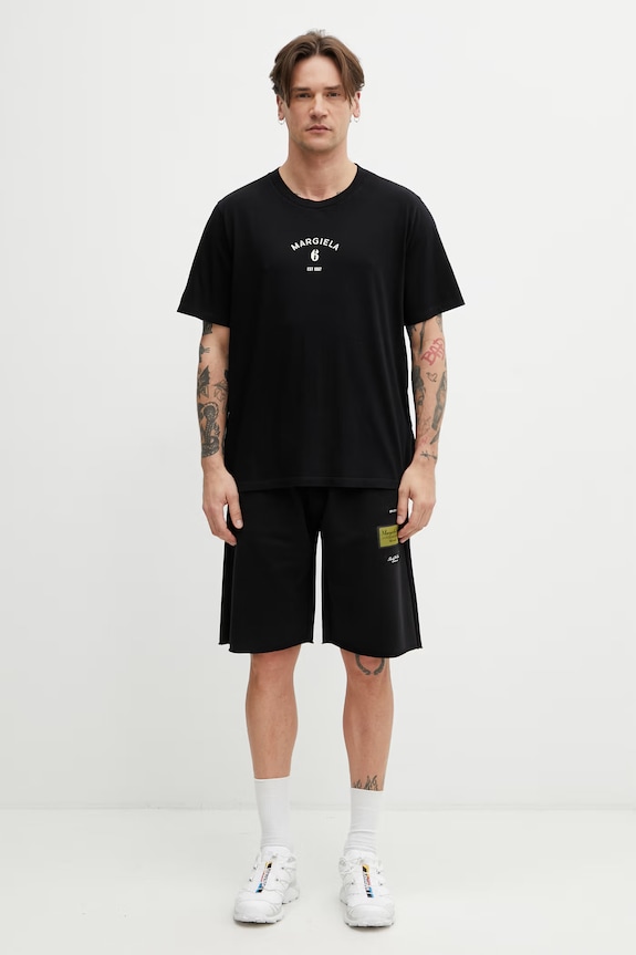 MM6 Maison Margiela Men's sweat shorts with cotton SH0MU0027.S25606.900 black