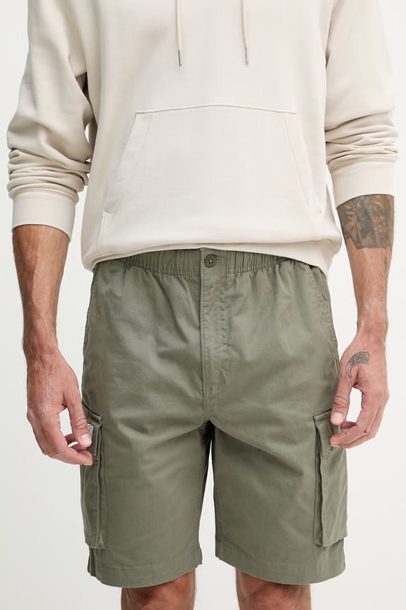 Calvin Klein Jeans szorty cargo męskie bawełniane z elastanem zielony LV04RB618G