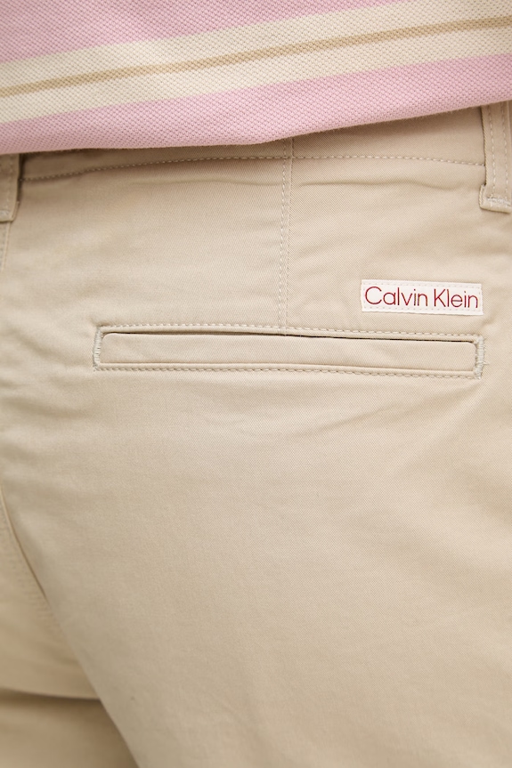 Calvin Klein Jeans šortky chino pánske bavlnené s elastanom béžová LV04RF617G