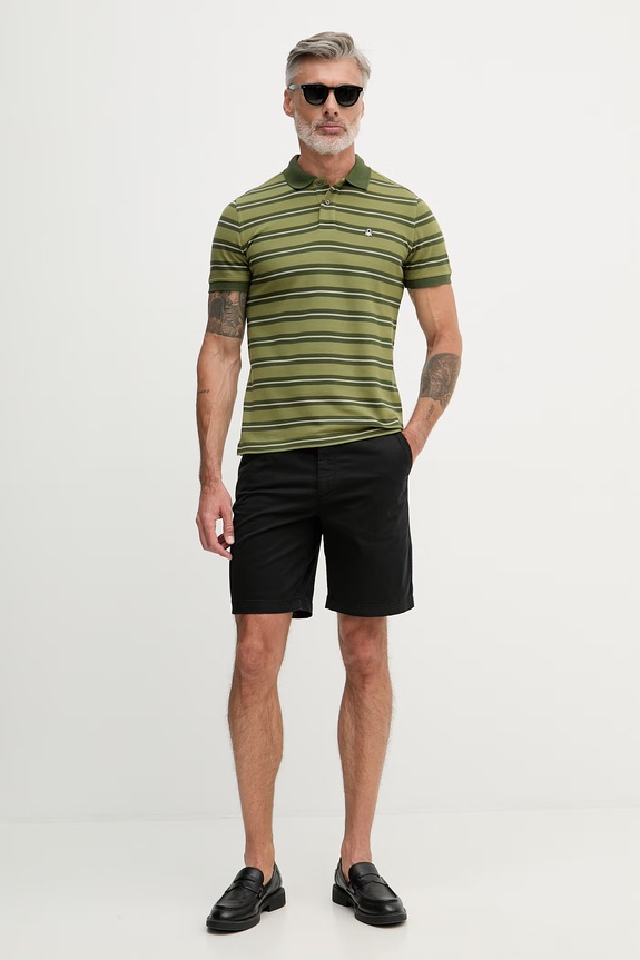 Calvin Klein Jeans šortky chino pánske bavlnené s elastanom LV04RF617G čierna SS26