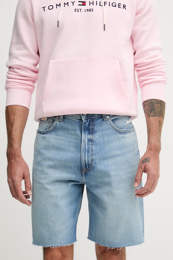 Calvin Klein Jeans šortky pánske rifľové modrá LV04RF795G