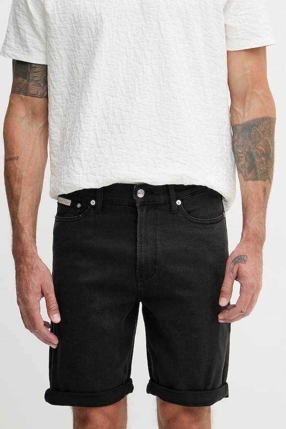 Calvin Klein Jeans pantaloni scurți pentru bărbați, din denim negru LV04RF921G