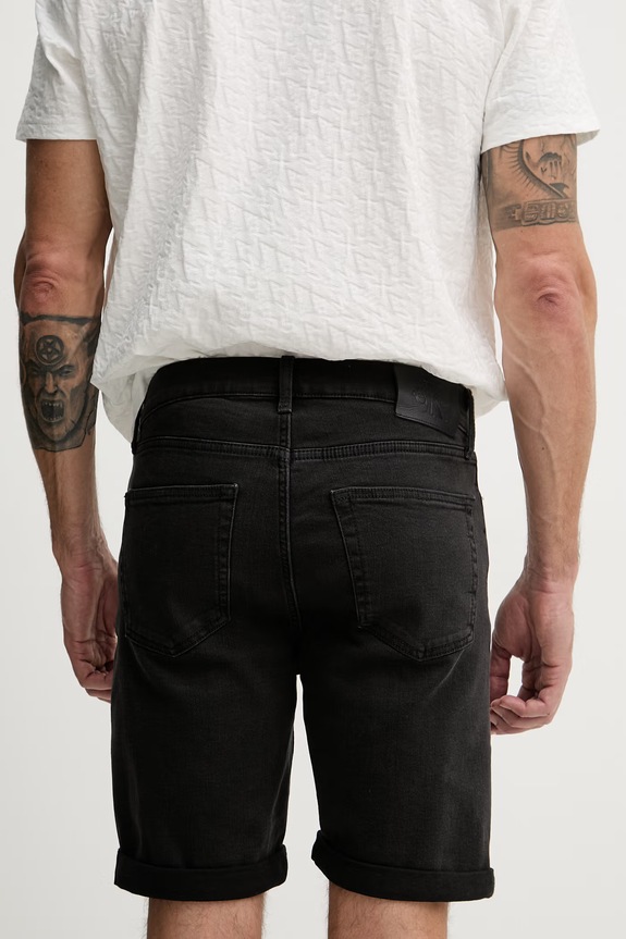 Îmbrăcăminte Calvin Klein Jeans pantaloni scurți pentru bărbați, din denim LV04RF921G negru