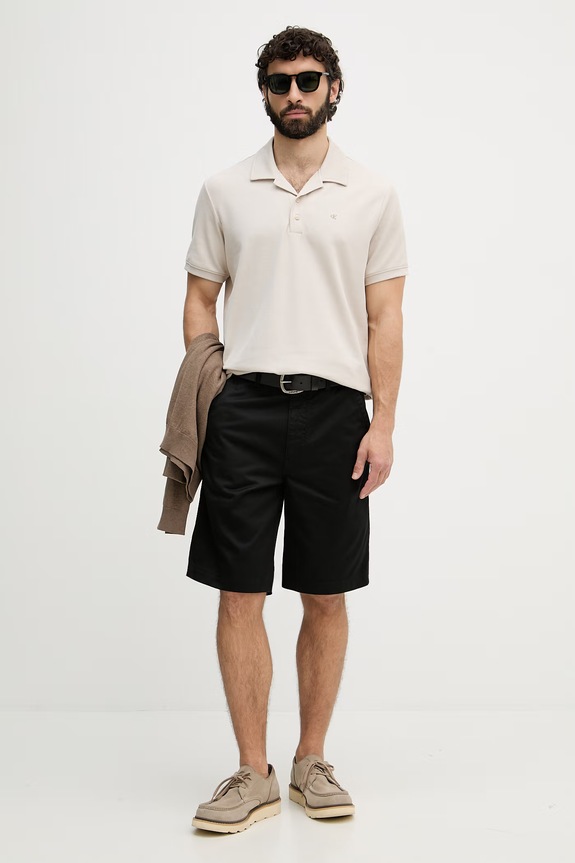 Calvin Klein Jeans šortky pánske bavlnené LV04RD603G čierna SS26