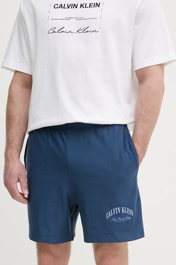 Calvin Klein Jeans pantaloni scurți de trening bărbătești cu bumbac bleumarin LV04RF275G