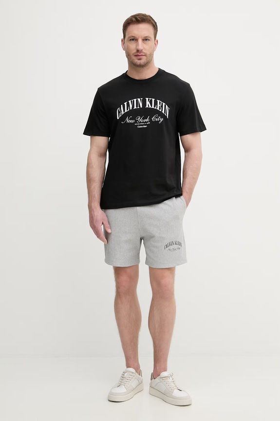 Calvin Klein Jeans szorty dresowe męskie z bawełną LV04RF275G szary SS26
