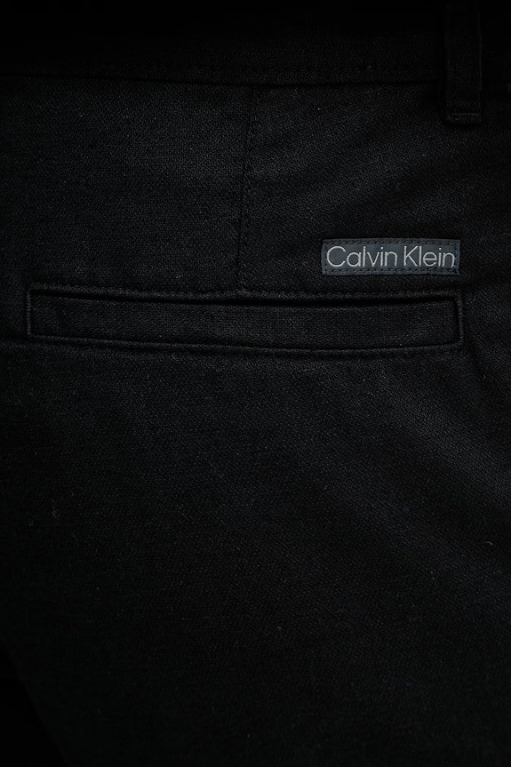 Calvin Klein Jeans šortky cargo pánske s ľanom čierna LV04RF610G