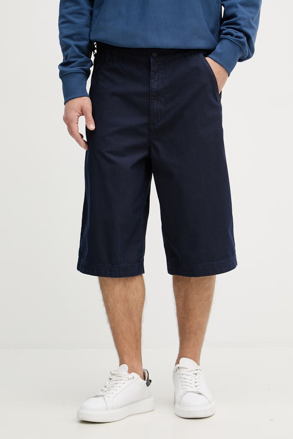 Calvin Klein Jeans férfi rövidnadrág pamuttal sötétkék LV04RF735G