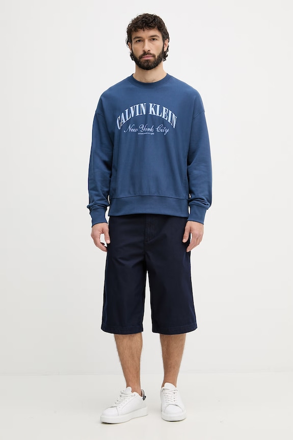 Calvin Klein Jeans férfi rövidnadrág pamuttal LV04RF735G sötétkék SS26
