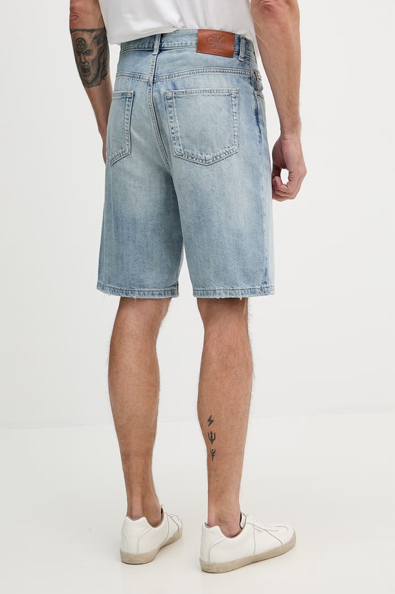 Oblečenie Calvin Klein Jeans šortky pánske s prímesou ľanu LV04RF791G modrá