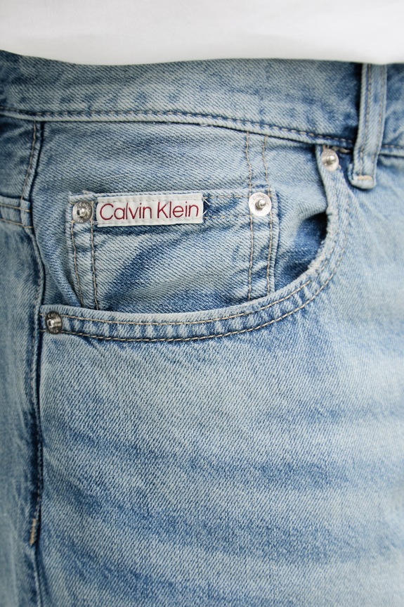 Calvin Klein Jeans šortky pánske s prímesou ľanu LV04RF791G modrá