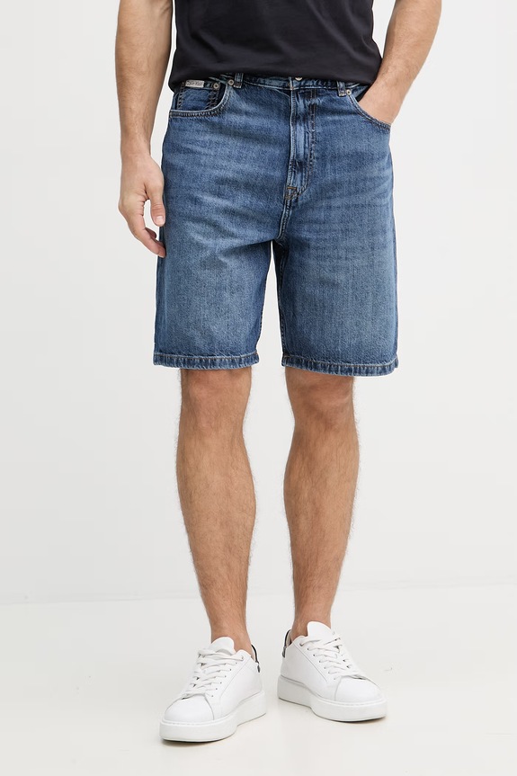 Calvin Klein Jeans šortky pánske rifľové modrá LV04RF914G