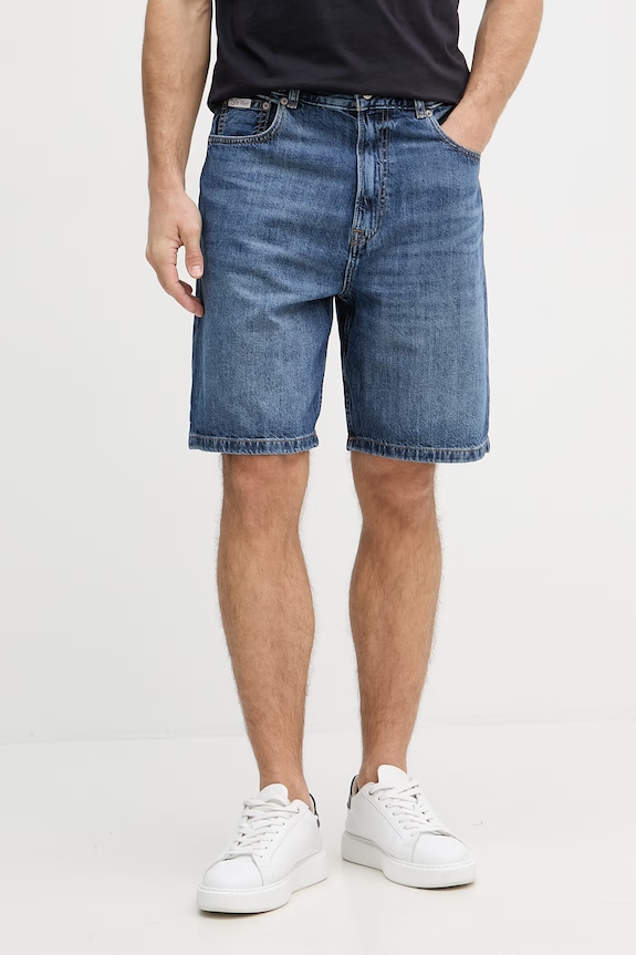 Calvin Klein Jeans šortky pánske rifľové modrá LV04RF914G