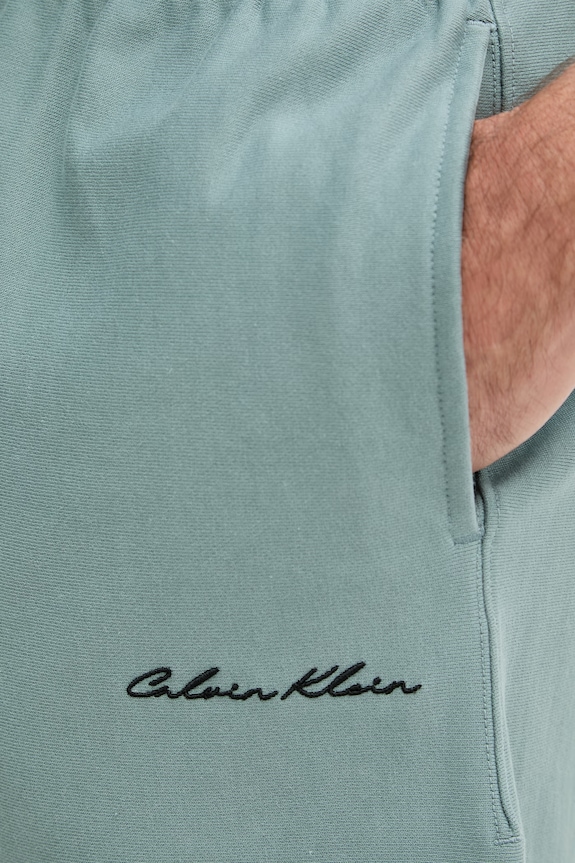 Calvin Klein Jeans teplákové šortky pánske zelená LV04RF252G