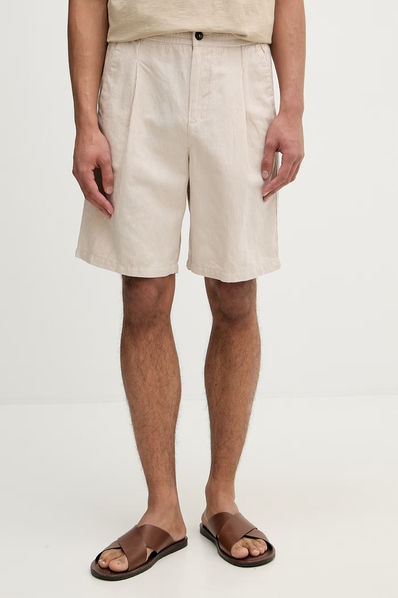United Colors of Benetton σορτς Ανδρικά με λινό μπεζ 4YQSU901I