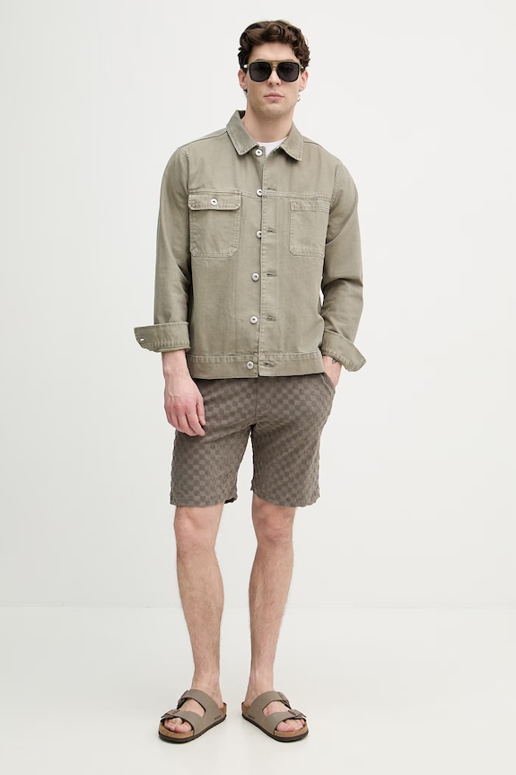 Lindbergh pantaloni scurți de trening pentru bărbați, cu bumbac 30.508083 bej SS26