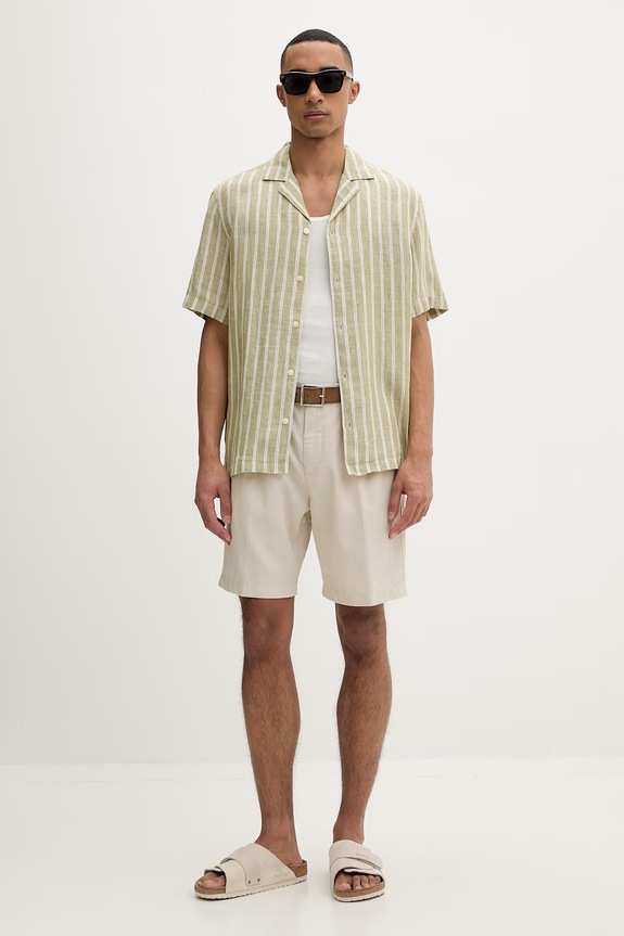 Marc O'Polo pantaloni scurți pentru femei, din bumbac 5000012809 bej SS26