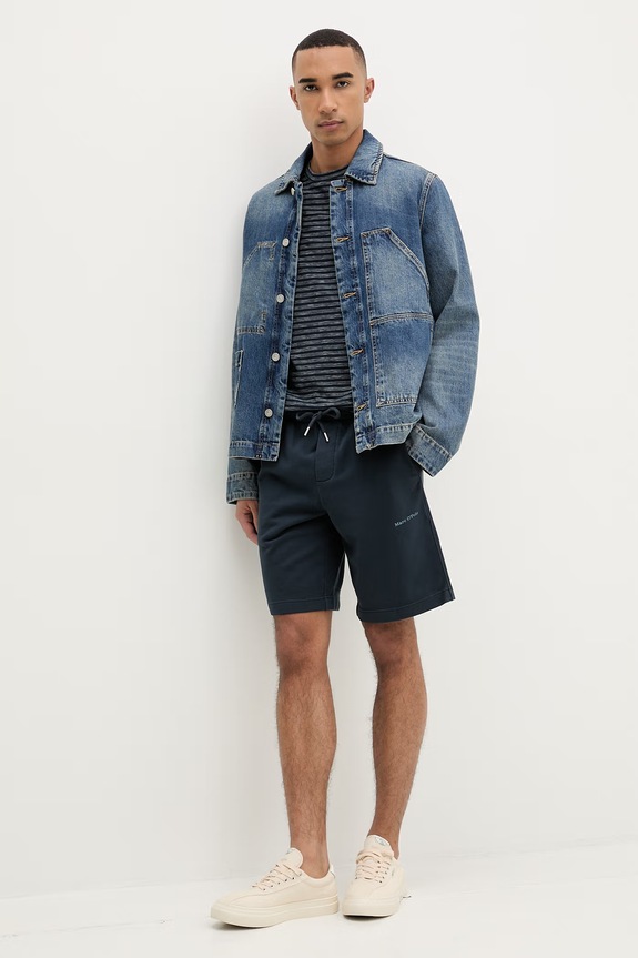 Marc O'Polo pantaloni scurți de trening pentru bărbați, din bumbac 5000014804 bleumarin SS26