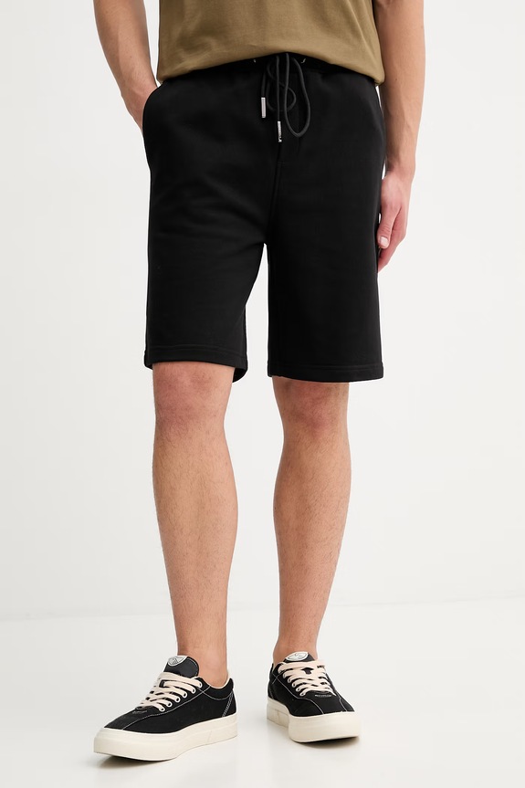 Iceberg pantaloncini in cotone sovrastampa nero D020.630A