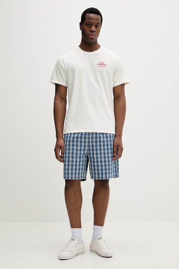 Levi's šortky pánske bavlnené PULL-ON WORK x WORKWEAR 005A0 modrá SS26