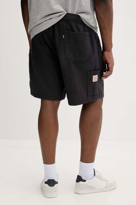 Oblečenie Levi's šortky pánske bavlnené PULL-ON WORK x WORKWEAR 005A0 čierna