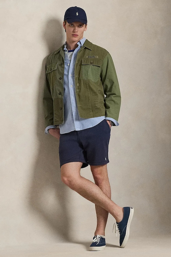 Odzież Polo Ralph Lauren szorty męskie bawełniane 710A12486 granatowy