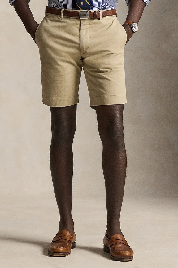 Polo Ralph Lauren pantaloncini chino da uomo in cotone tessuto marrone 710P08194