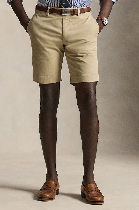Polo Ralph Lauren pantaloncini chino da uomo in cotone tessuto marrone 710P08194