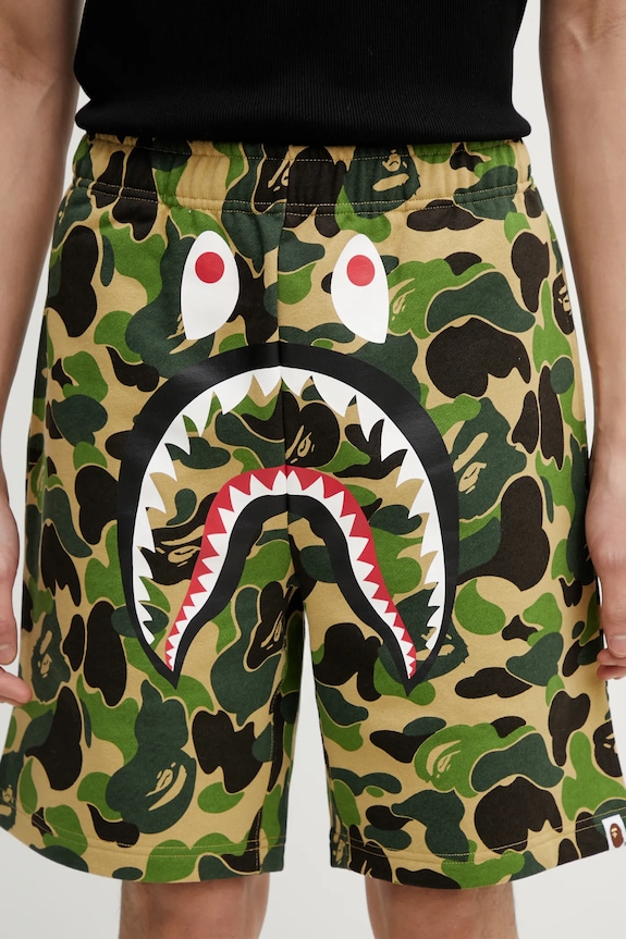 Βαμβακερό σορτσάκι A Bathing Ape ABC Camo Shark πράσινο 001SPL301010M
