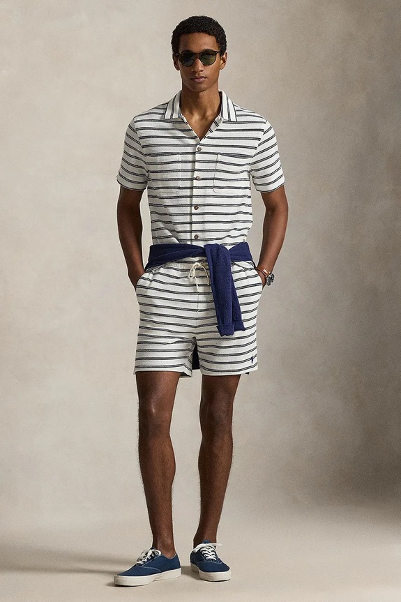 Odzież Polo Ralph Lauren szorty męskie bawełniane 710B14506 beżowy