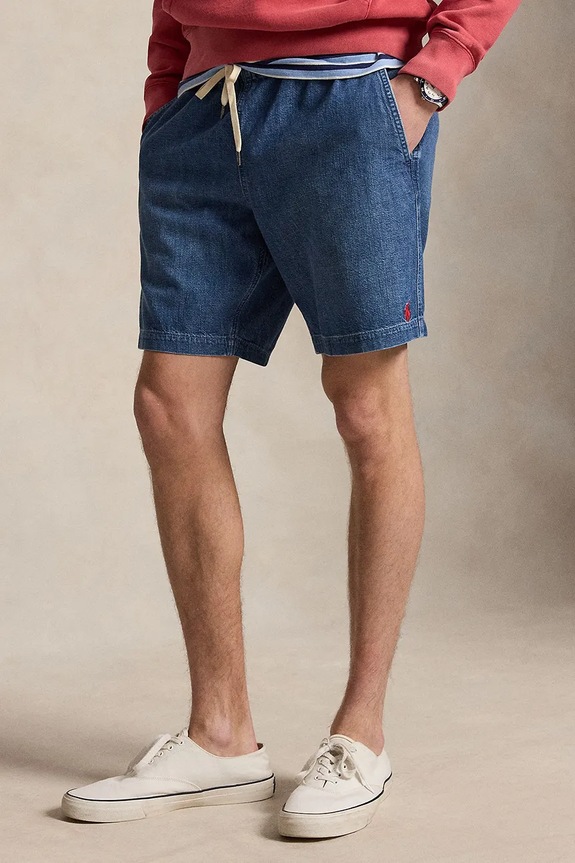 Polo Ralph Lauren szorty dresowe męskie jeansowe niebieski 710P02689