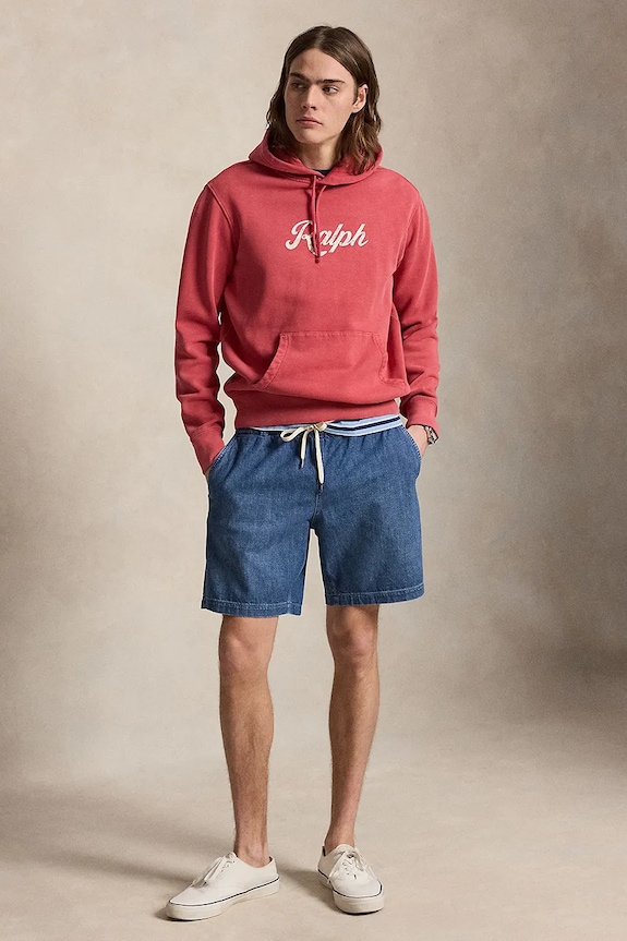 Odzież Polo Ralph Lauren szorty dresowe męskie jeansowe 710P02689 niebieski