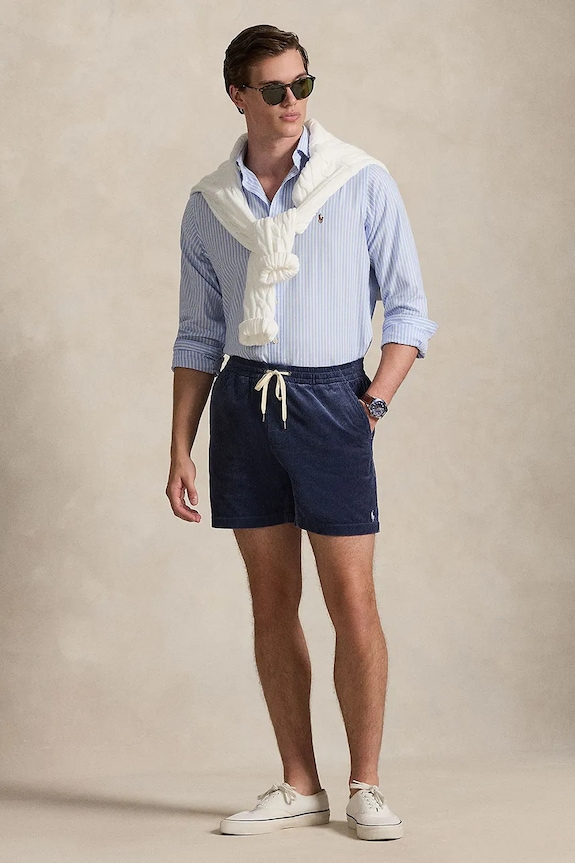 Одежда Polo Ralph Lauren шорты мужские хлопковые 710P08204 тёмно-синий