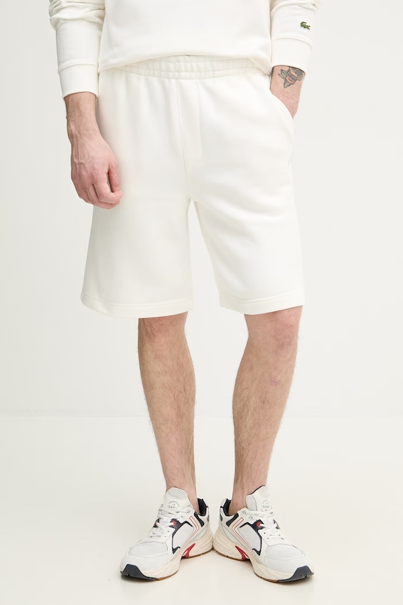 Lacoste pantaloni scurți de trening pentru bărbați, din bumbac alb GH1903