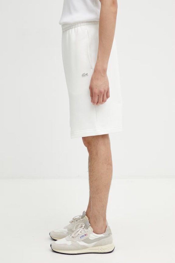 Lacoste pantaloni scurți de trening din bumbac pentru bărbați GH1903 alb SS26
