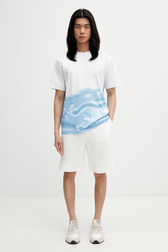 Lacoste pantaloni scurți de trening din bumbac pentru bărbați GH1903 alb
