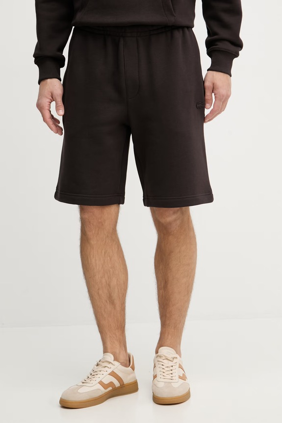 Lacoste szorty dresowe męskie bawełniane brązowy GH1903