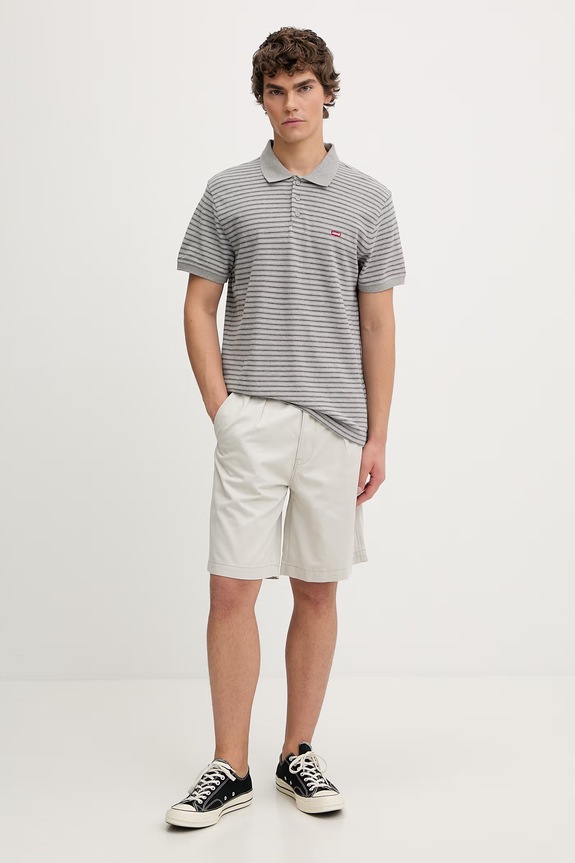 Levi's pantaloncini in cotone BAGGY PLEATED 0057P grigio SS26