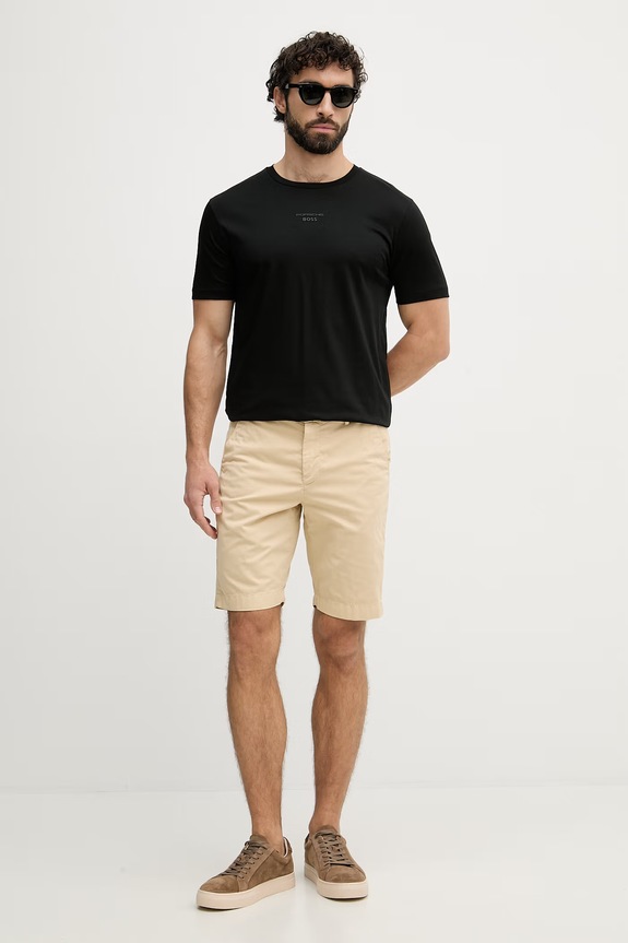 Karl Lagerfeld chino šortky pánské bavlněné s elastanem 562802.265320 béžová SS26