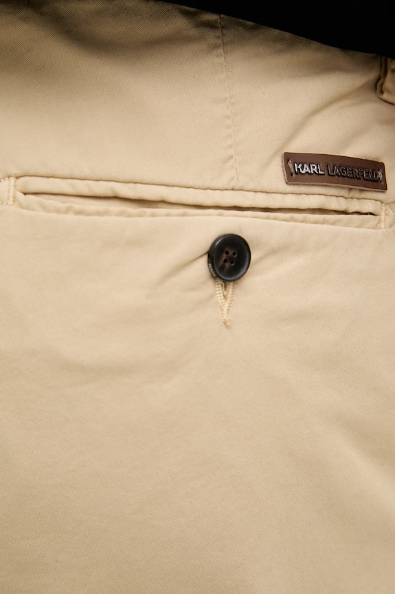 Karl Lagerfeld chino šortky pánské bavlněné s elastanem béžová 562802.265320