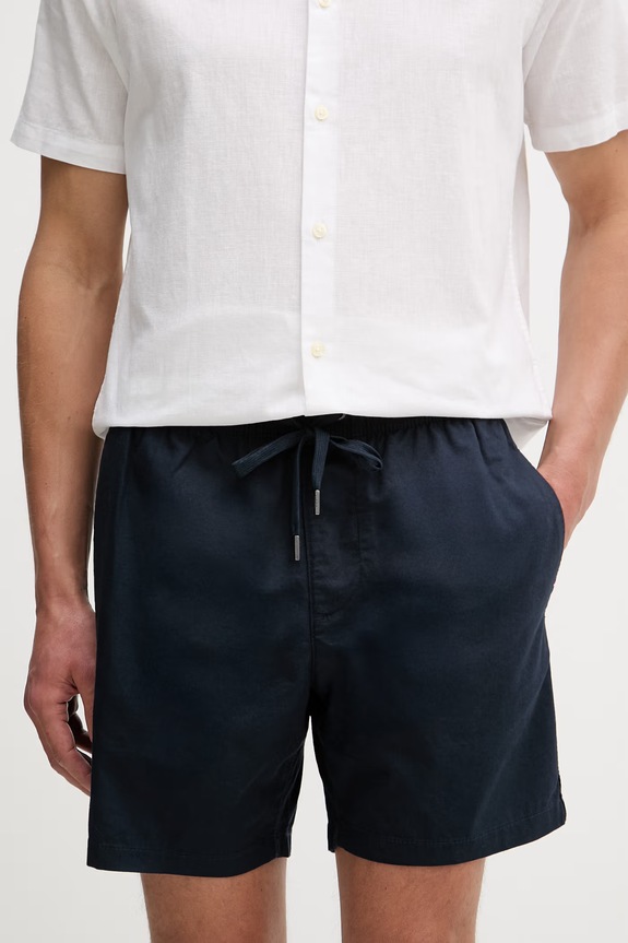 Σορτς με προσθήκη λινού U.S. Polo Assn. LINEN DECK με πρόσμιξη λινού σκούρο μπλε MUP3552