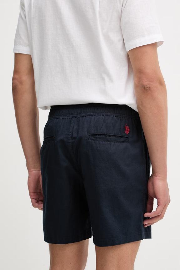 Ρούχα Σορτς με προσθήκη λινού U.S. Polo Assn. LINEN DECK MUP3552 σκούρο μπλε