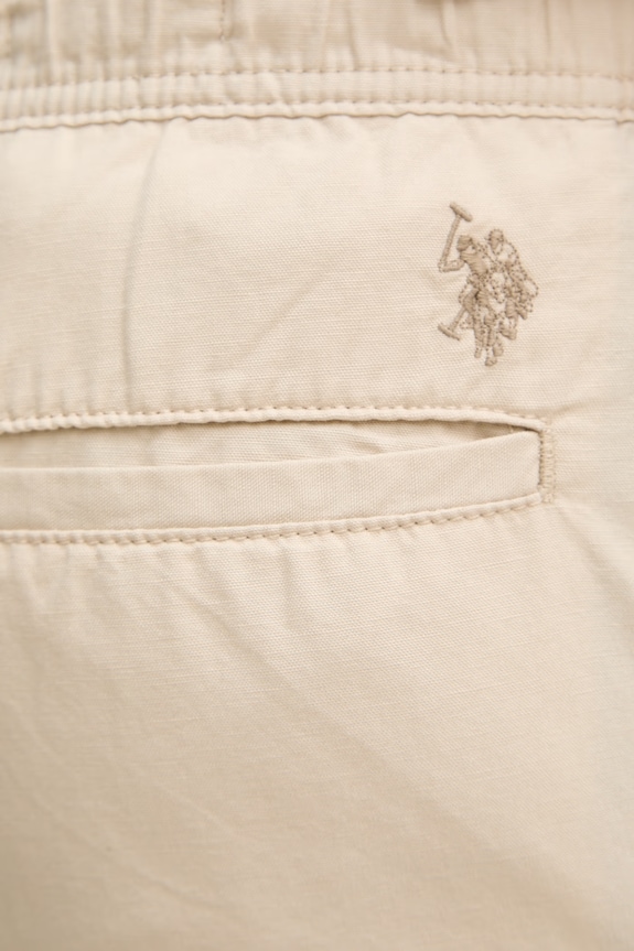 Kratke hlače s dodatkom lana U.S. Polo Assn. LINEN DECK bež MUP3552