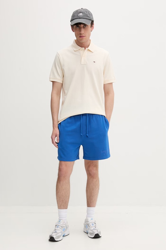 Tommy Jeans szorty dresowe męskie bawełniane DM0DM22696 niebieski SS26