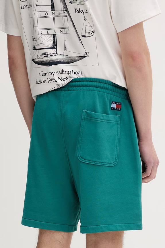 Odzież Tommy Jeans szorty dresowe męskie bawełniane DM0DM22696 turkusowy