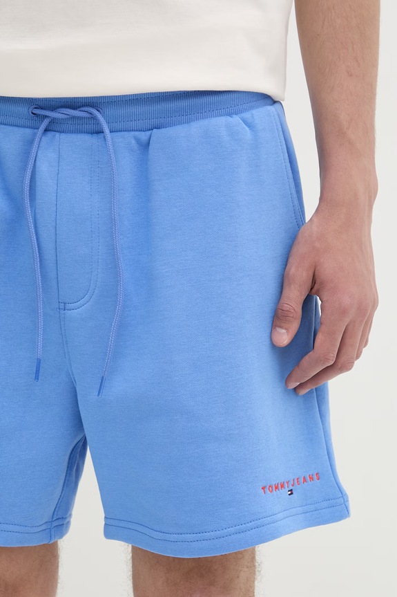 Tommy Jeans teplákové šortky pánske s bavlnou modrá DM0DM22697