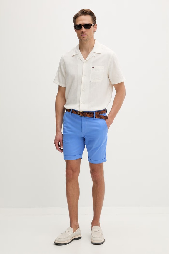 Tommy Jeans szorty chino męskie bawełniane z elastanem DM0DM22827 granatowy SS26