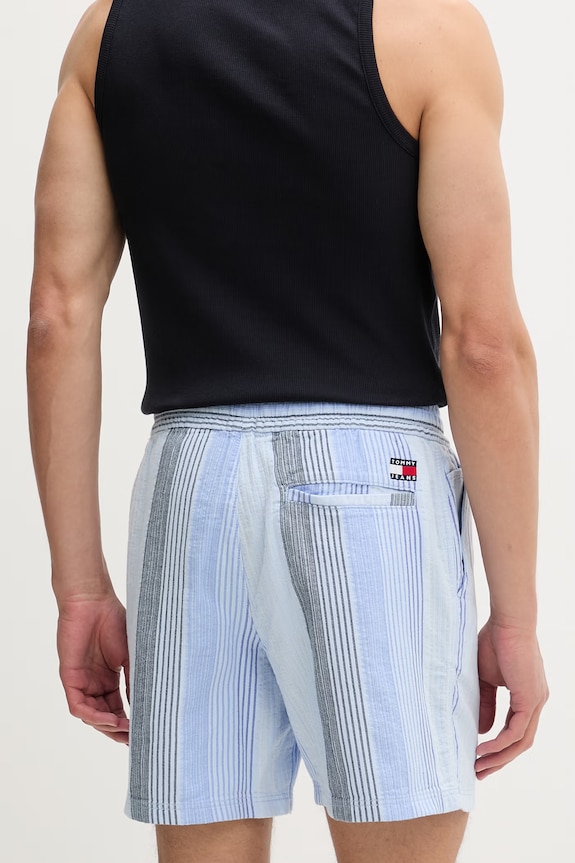Odzież Tommy Jeans szorty męskie bawełniane DM0DM22830 niebieski