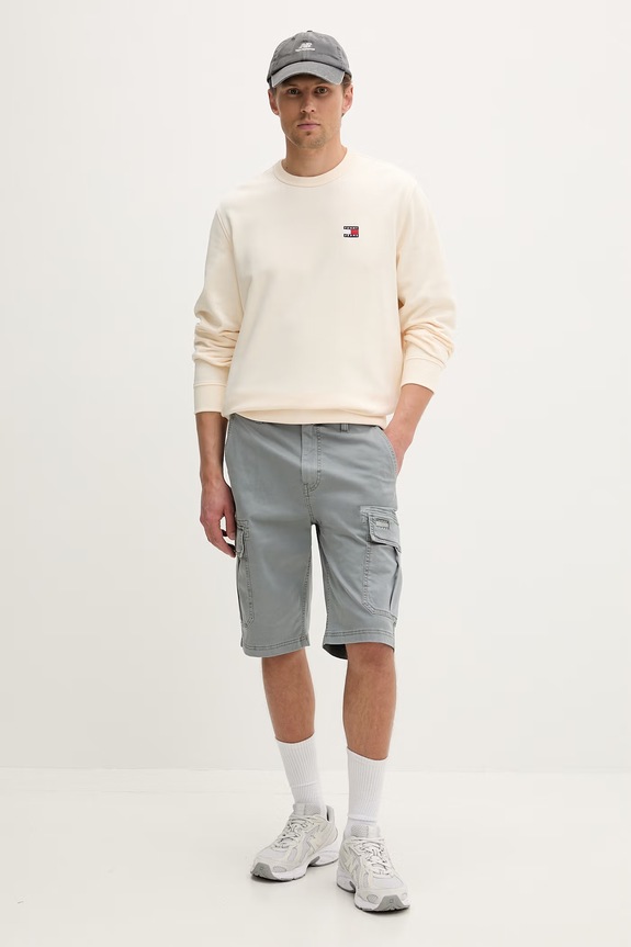 Tommy Jeans Σορτς cargo Ανδρικά με βαμβάκι DM0DM22831 γκρί SS26