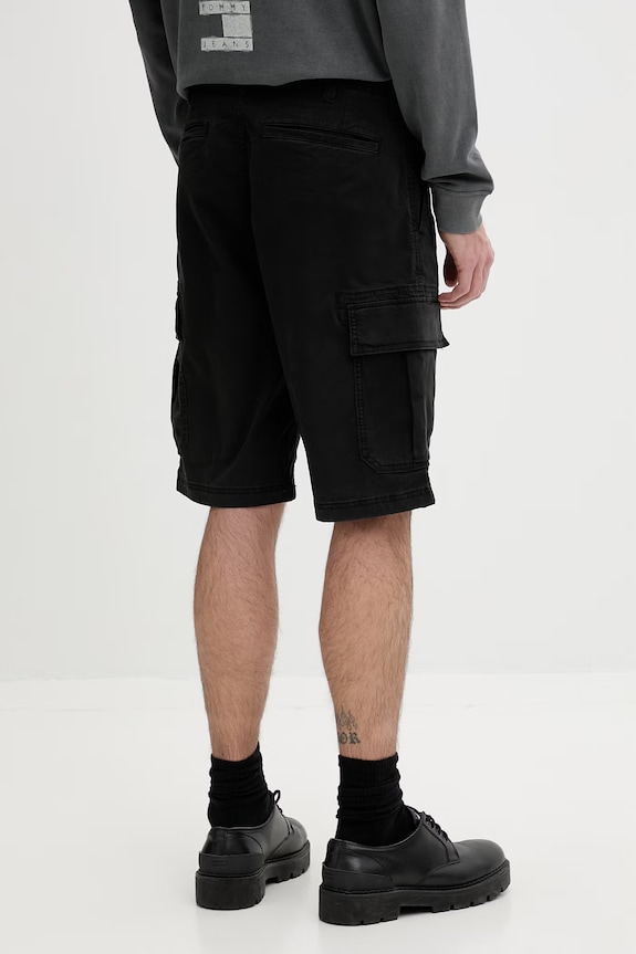 Abbigliamento Tommy Jeans pantaloncini cargo da uomo con cotone DM0DM22831 nero
